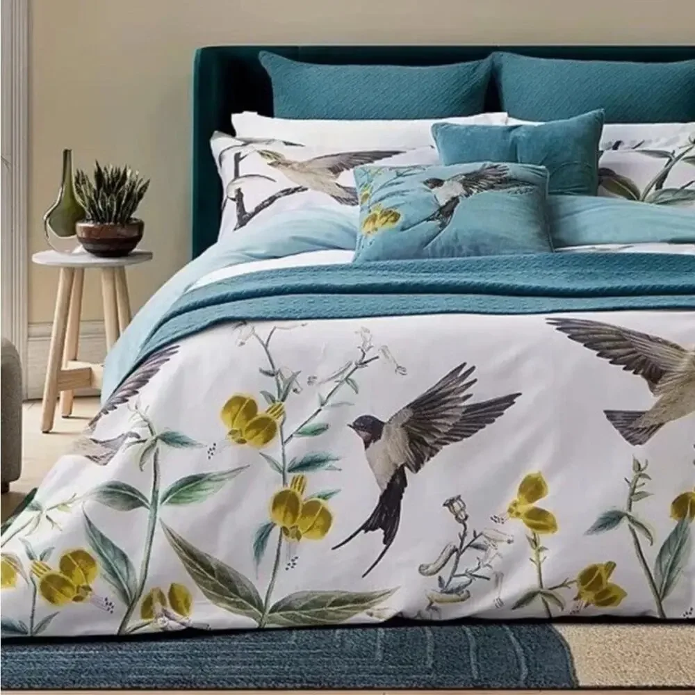 Ted Baker Full / Queen Comforter Set + 2 Std Shams Botanical Birds Floral NEW